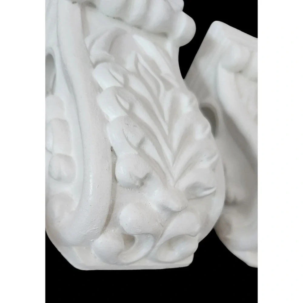 Pair of Drapery Sconce Corbels Curtain Rod Holders Fleur-de-lis French Victorian